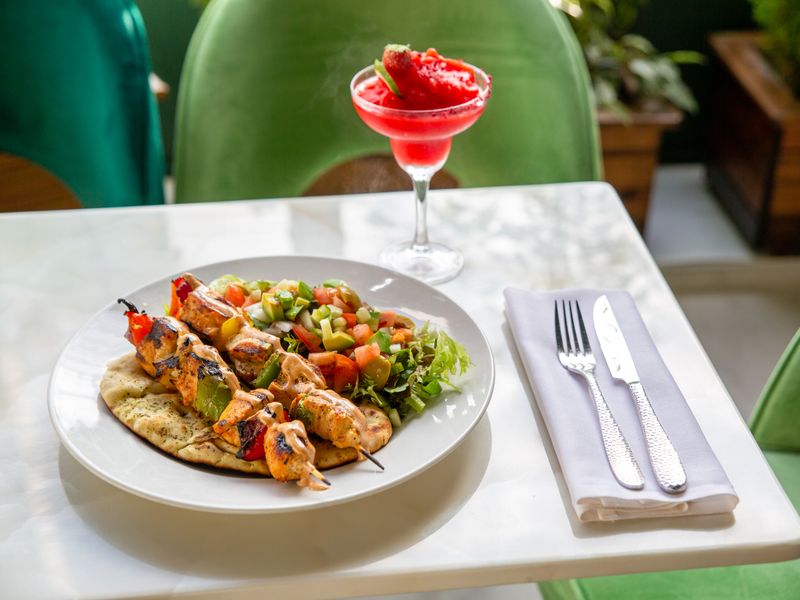 Chicken Souvlaki with Salad