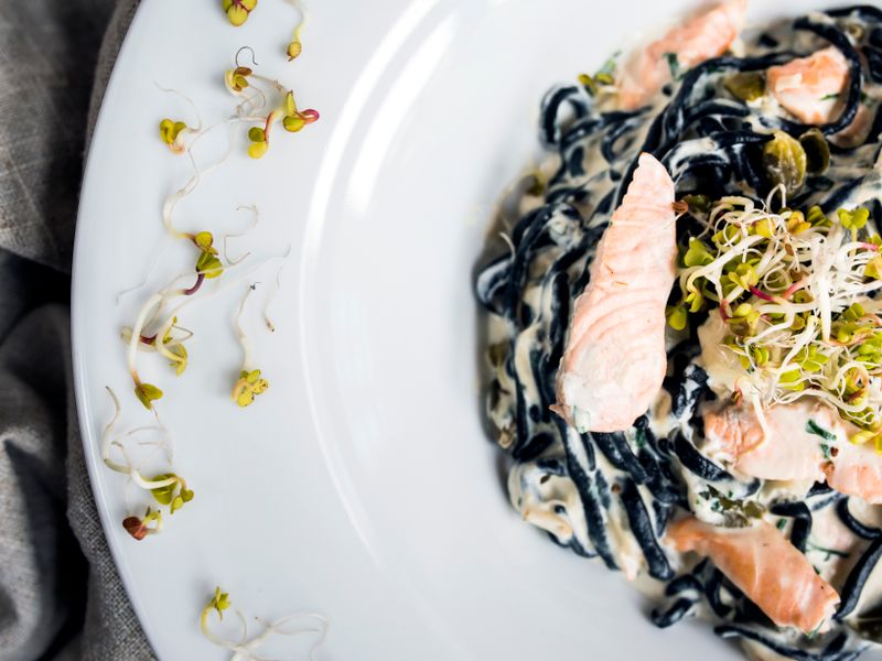 Salmon Spinach Pasta